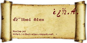 Ölbei Alex névjegykártya